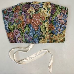 SHEIN - tapestry floral print lace up crop tube top